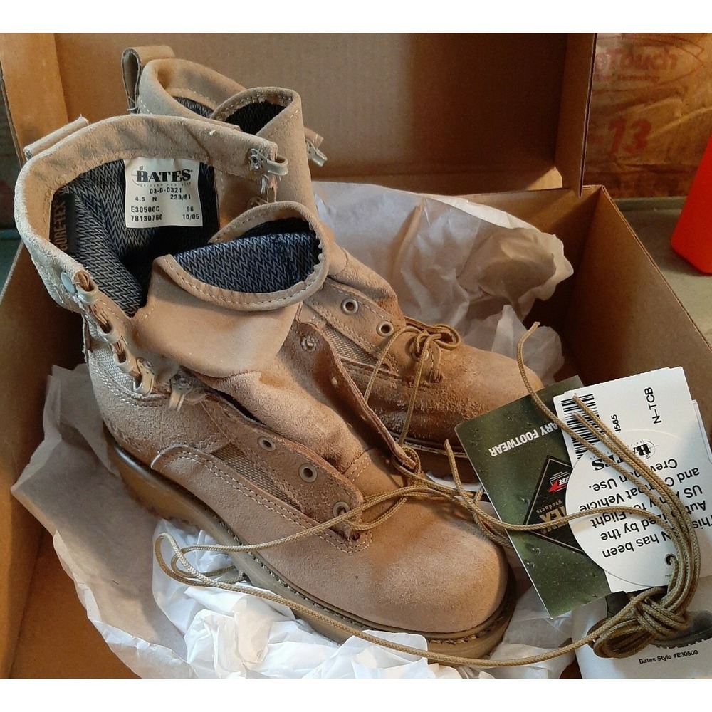 NEW Army Desert Temperate Weather Work Combat Boots Military Bates Tan 4.5N